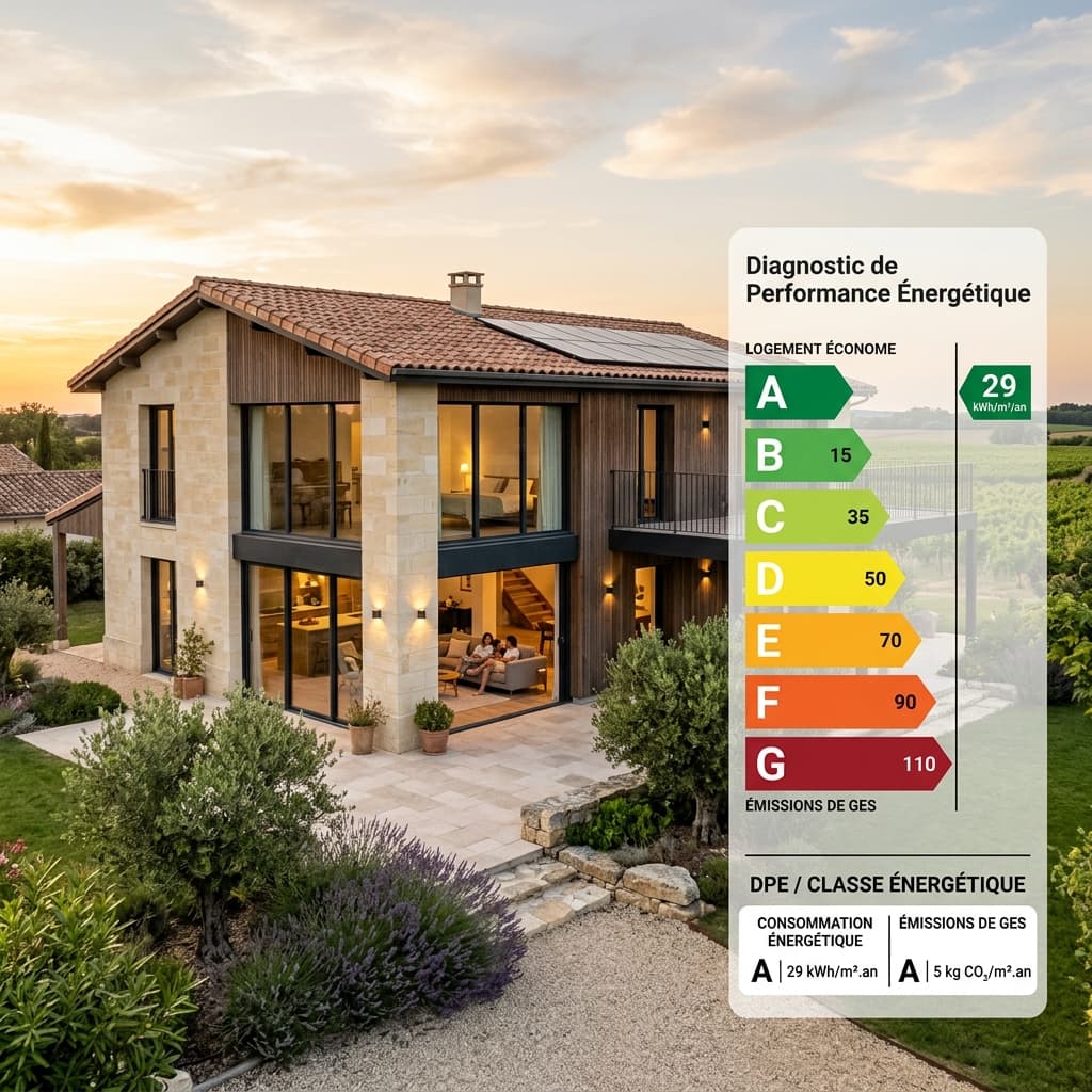Maison moderne avec diagnostic énergétique